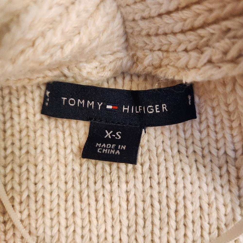Tommy Hilfiger Women's Shawl Collar Cardigan in Beige, Size XS - Picture 4 of 9